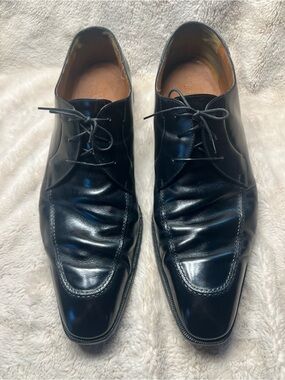a.testoni Black Label apron toe leather derby shoes crafted in Italy size 13